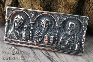 Иконка из серебра с молитвой для водителя, фото